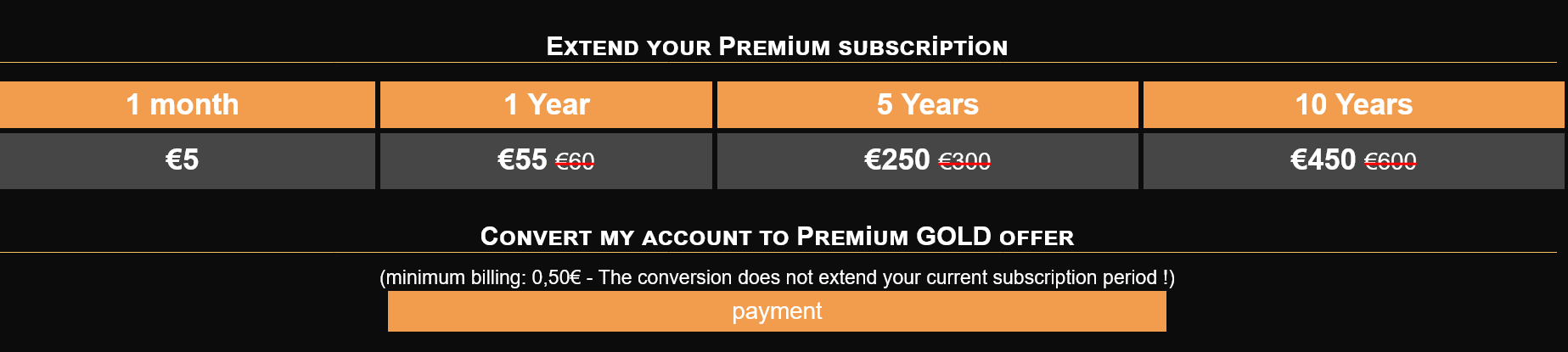 1Fichier Premium Pricing