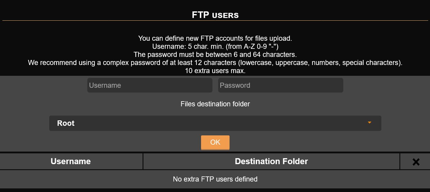 Defining FTP Users